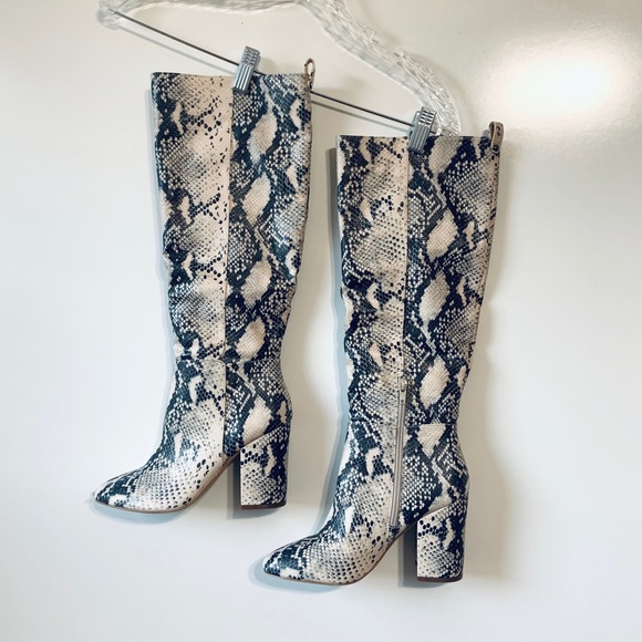 Steve Madden Shoes - Steve Madden snake skin block heel tall boot